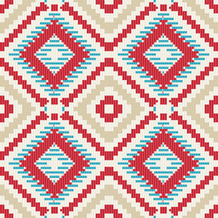 Indonesia Geometric Pattern Designfolk Embroidery, Aztec Geometric Ornament Print. Design for Carpet, Wallpaper, Clothing, Wrapping, Fabric