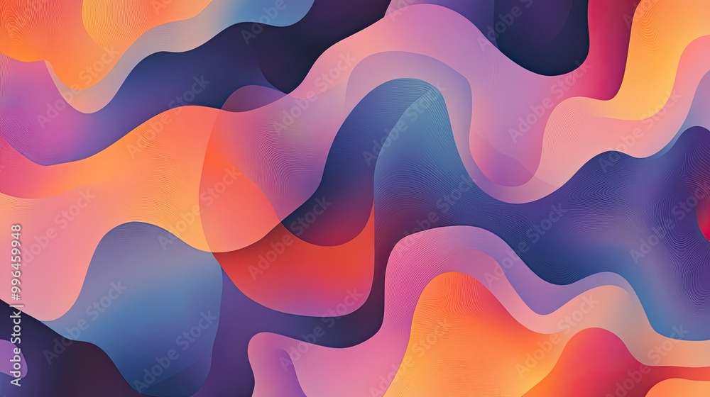 Fototapete Abstract pattern with fluid, organic shapes and soft gradients of color.