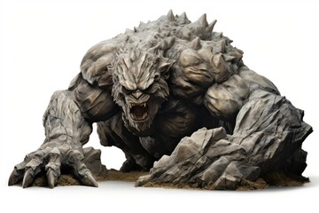 Naklejka premium Stone monster sculpture statue animal.