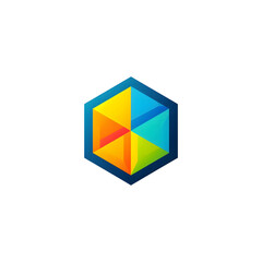 Colorful Geometric Shapes Heptagon PNG
