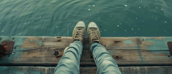 Relaxing View from a Wooden Dock over Water