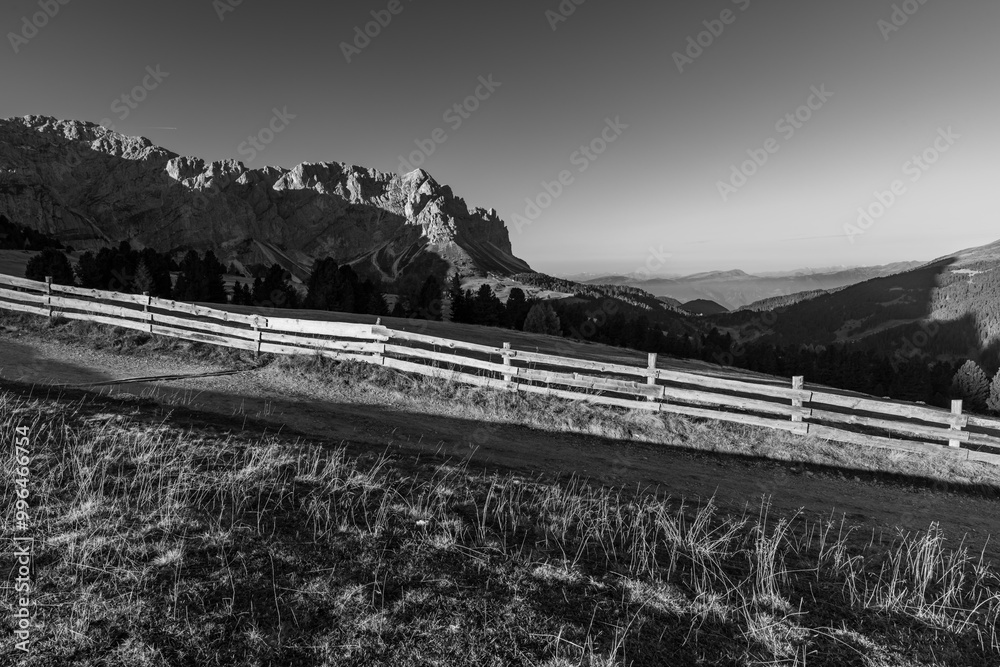 Wall mural typical landscape near san martin de tor, dolomiti, south tyrol, italy