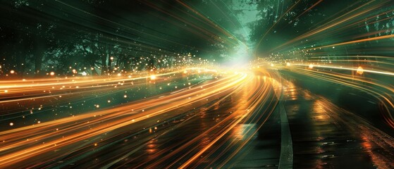 Obraz premium Blurred Night Traffic Lights in Urban Environment