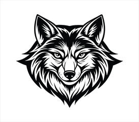 Fototapeta premium Fox Head logo vector illustration. head fox logo template