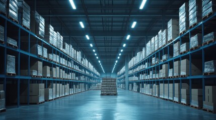 Obraz premium The Warehouse with Storage Shelves