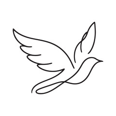 Obraz premium single one line bird silhouette 