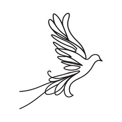 single one line bird silhouette
