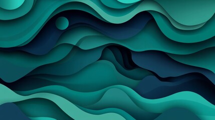 Fototapeta premium Green swirls as wallpaper background illustration in organic nature