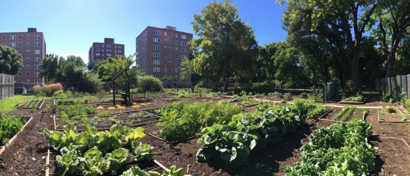 Urban Garden Project in Vibrant Community Space