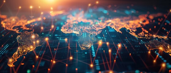 Fototapeta premium Global Trade Concept with Interconnected Network