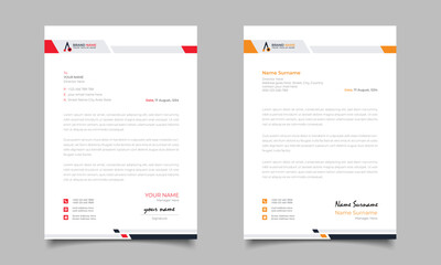 Red And Yellow Modern Business Letterhead Simple Clean Template Design
