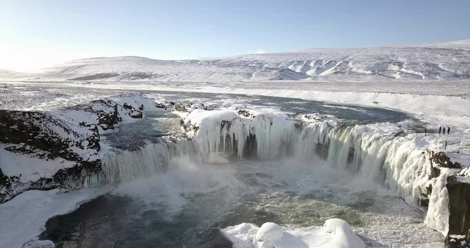 landscape with snow and mountains iceland