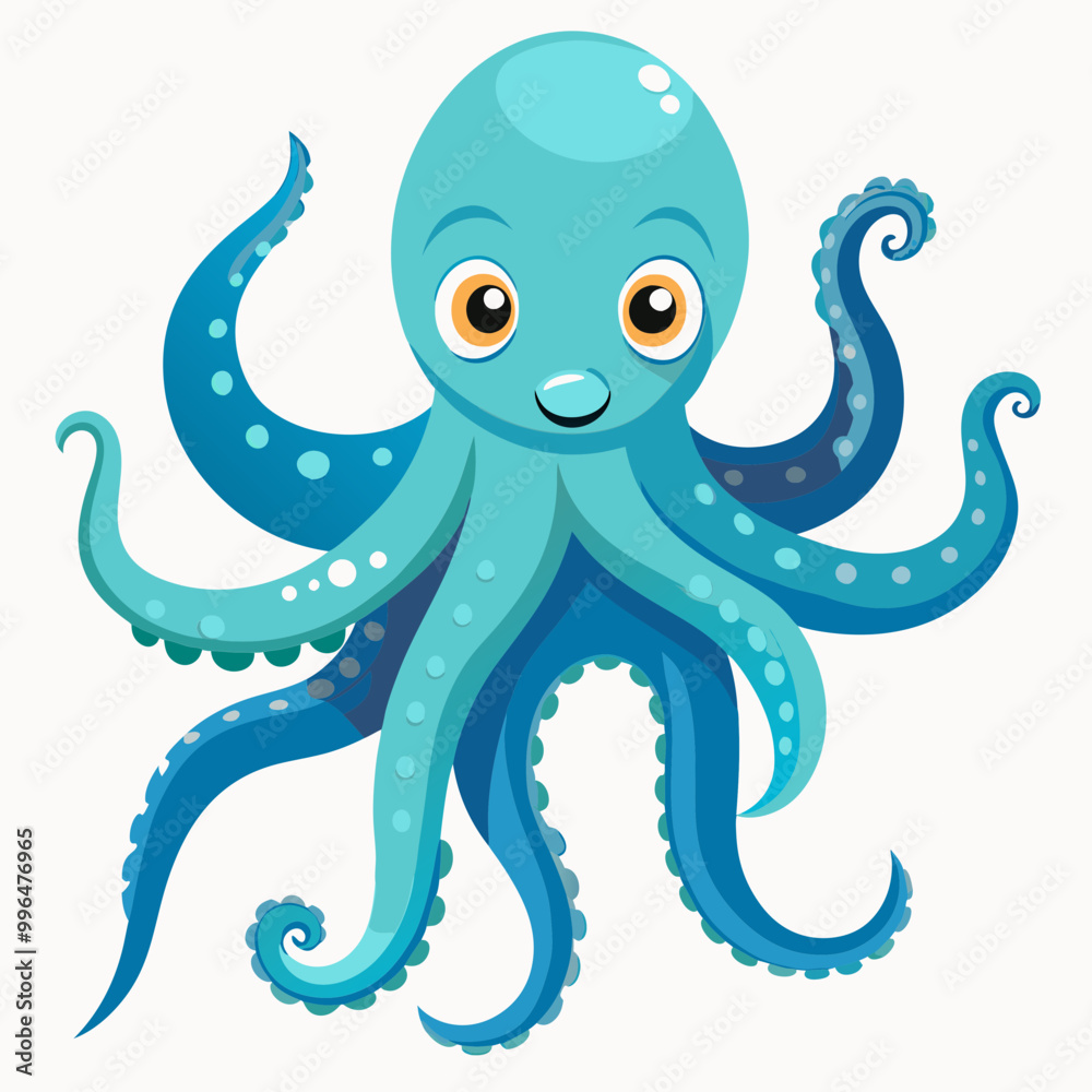 Wall mural octopus vector illustration on a white background