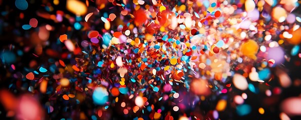 Confetti and fireworks exploding together in a grand finale at a New Year s Eve celebration, New Year Confetti Explosion, Joyous celebration