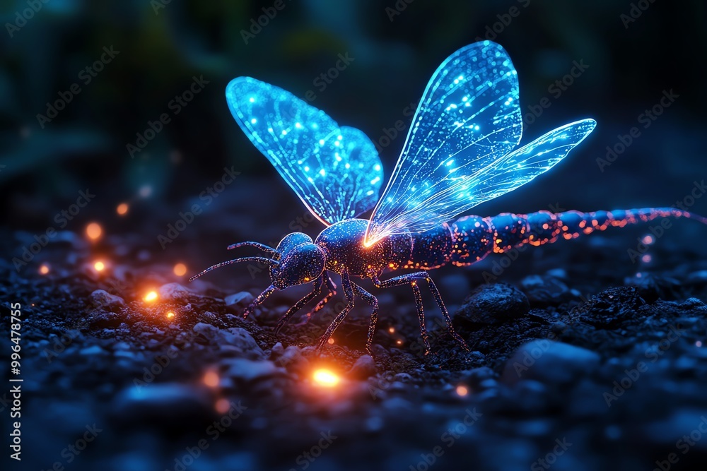 Poster a group of magical creatures working together to capture carbon from the atmosphere, using glowing, 