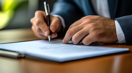 Close-up of Hands Signing a Document