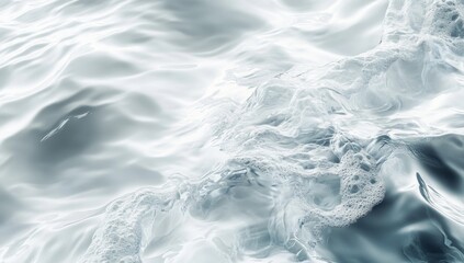 Obraz premium abstract water surface texture background with ripples, light, fresh cosmetic perfume business wave background, soft white and blue color palette