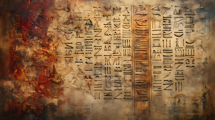 Obraz premium Cuneiform script wall art: ancient mesopotamian-inspired masterpiece. Ancient Mesopotamia. Illustration