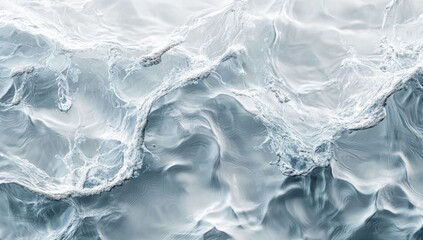 Fototapeta premium abstract water surface texture background with ripples, light, fresh cosmetic perfume business wave background, soft white and blue color palette