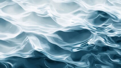 Obraz premium abstract water surface texture background with ripples, light, fresh cosmetic perfume business wave background, soft white and blue color palette