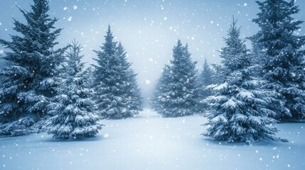 Stunning winter scenery featuring snow covered fir trees