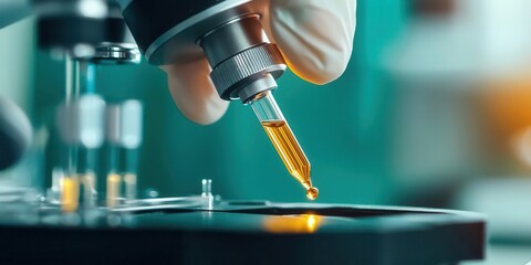 Trial run of a new technology in a clinical lab setting, emphasizing precision and care