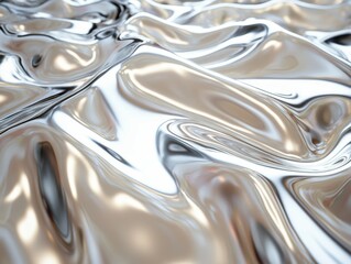 Macro view of a shimmering metallic surface with a high gloss finish the reflective quality creating a sleek modern backdrop