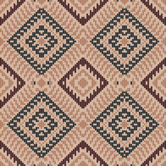Fototapeta premium Oriental Traditional Indian Melodic Patternfolk Embroidery, Aztec Geometric Ornament Print. Design for Carpet, Wallpaper, Clothing, Wrapping, Fabric