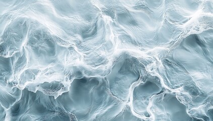 Obraz premium abstract water surface texture background with ripples, light, fresh cosmetic perfume business wave background, soft white and blue color palette