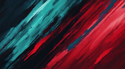 Abstract colorful painting with red and blue brush strokes blending in a dynamic pattern, creating a vibrant and energetic visual impact.