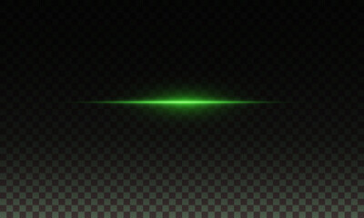 Laser lines of light. Horizontal neon light. Neon green horizontal speed lines. Glowing stripes. Laser beams. light lines of movement and speed in neon color.Beautiful flash of light and sparks.