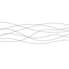 Abstract thin wavy lines. Wavy lines horizontal dividers outline minimalist background. Abstract black line wave curve movement. Vector Illustration.