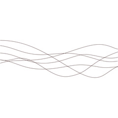 Abstract thin wavy lines. Wavy lines horizontal dividers outline minimalist background. Abstract black line wave curve movement. Vector Illustration.
