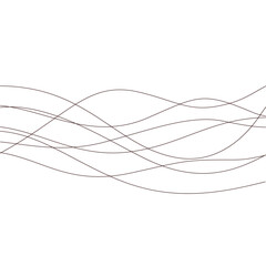 Abstract thin wavy lines. Wavy lines horizontal dividers outline minimalist background. Abstract black line wave curve movement. Vector Illustration.