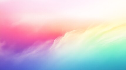 Obraz premium Vivid abstract gradient background with smooth blend of bright pastel colors, creating a dreamy, ethereal, and serene visual effect.