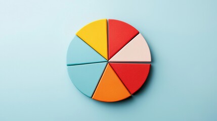 Asset diversification, pie chart with multiple investment types