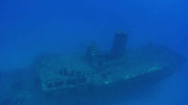 A panoramic view of the Stella Maru wreck, one of Mauritius&rsquo; premier diving spots in the Indian Ocean. Check my portfolio for more Stella Maru footage.