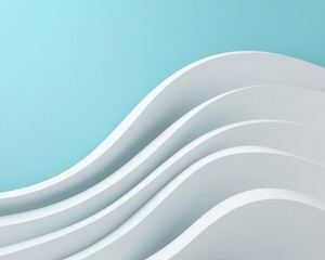 Wavy building mass, fluid lines, smooth white look