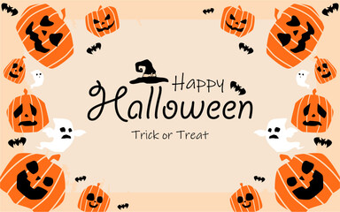 halloween pumpkins background with space for text