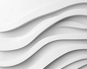 Fototapeta premium Wavy building mass, fluid lines, smooth white look