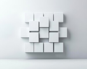 Abstract urban block, clean-cut design, white palette