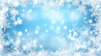 Winter Wonderland: Blue Sky and Sparkling Snowflakes