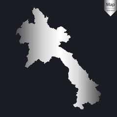 Abstract - High Detailed Silver Map of Laos. Vector illustration eps10.	
