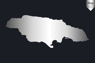 Fototapeta premium Abstract - High Detailed Silver Map of Jamaica. Vector illustration eps10. 