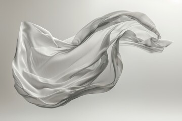 Ethereal flowing fabric on a minimal background