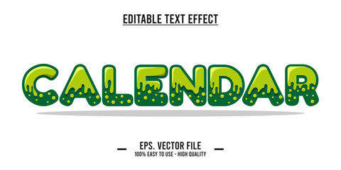 calendar typography editable text effect