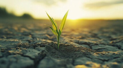 Grass thriving through arid soil symbolizes resilience serving as a powerful metaphor for hope