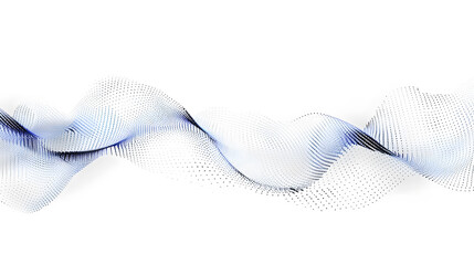 Fototapeta premium White abstract background with grey flowing particles. Digital future technology