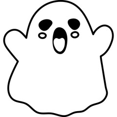 cute halloween gost illustration for card website, application, printing, document, poster design, etc.