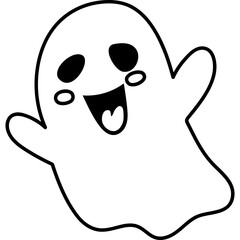 cute halloween gost illustration for card website, application, printing, document, poster design, etc.